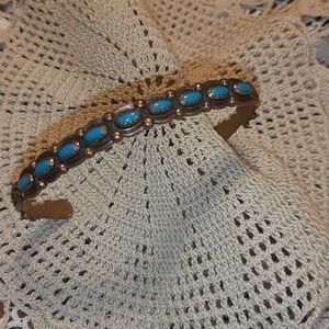 Copper Turquoise colored Howlite cuff